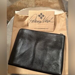 Patricia Nash - oversized clutch / tablet travel combo black leather - NWOT